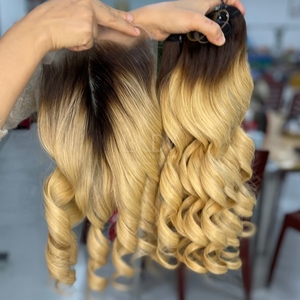Extensions de cheveux humains vietnamiens de qualité supérieure, prix attractif, cheveux raides et volumineux, couleur ombrée, ensemble de mèches avec fermeture 2025 - Product Image 5