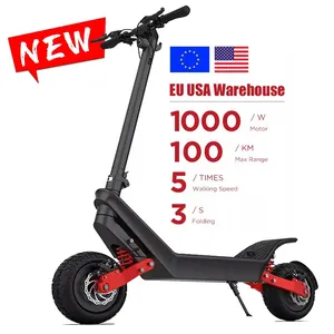 Nuevo neumático gordo impermeable EU Rohs adulto doble motor plegable movilidad 70 KMH 80 km 100km 150 kg 1000W Kick EScooter Scooter eléctrico