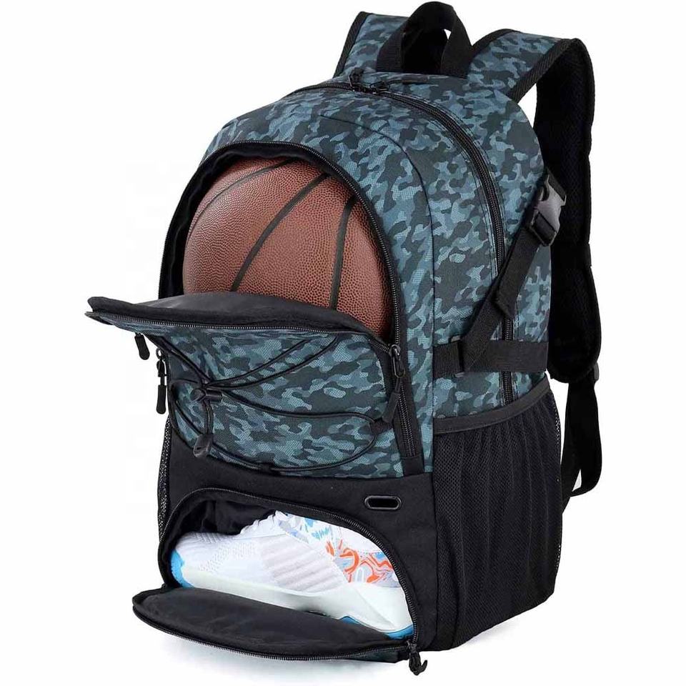 Sublimated Basketball Backpack Sports Bag With Separate Ball Holder Shoes Compartment Best For Basketball Soccer Volleyball