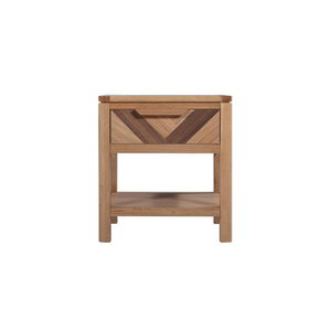 MARS Lámpara Mesa 1 Cajones Mesa de madera Mesita de noche Juego de dormitorio de madera diseño moderno - Product Image 1