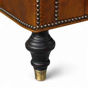 Sofá Cama Chesterfield de Dos Plazas, Hecho a Mano, de Lujo, con Tapicería de Cuero de Búfalo Industrial, Patas de Madera, Color Personalizado, OEM - Product Image 4