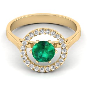 REYES-Anillo de Plata de Ley 925 con Piedras Preciosas Esmeralda, Anillos de Compromiso de Moissanita Claridad VVS para Mujer, Joyería Fina - Product Image 6