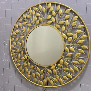 Espejo de pared redondo de metal para sala de estar, espejo decorativo moderno para el hogar, exportador al por mayor, diseño de marco personalizado - Product Image 2