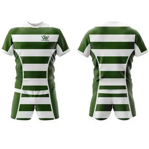 Cómodo Uniforme de Rugby de poliéster 100% de alta calidad Pantalones cortos de secado rápido Mangas Uniforme de Rugby - Product Image 1