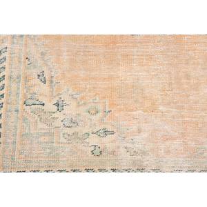Alfombra de área de lana turca Vintage, diseño de retales naranja y beige, respaldo de látex de tejido plano de 2x3,6 pies, grande para decoraciones de sala de estar - Product Image 5
