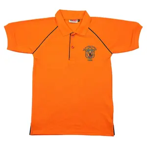 Migliore qualità Premium scuola uniforme in ambra di colore arancione scuola T- Shirt da indiano esportatore all'ingrosso e produttore