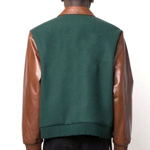 OEM Wholesale Custom Logo Embroidery Eco-Friendly Waterproof Winter Vintage Varsity <b>Jacket</b> with Polyester/Cotton Sleeve for Men - Product Image 4