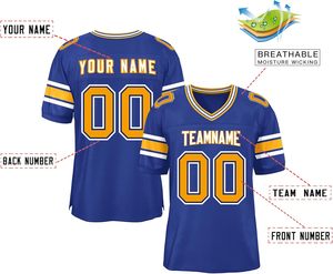 Malla de poliéster transpirable Ropa deportiva de fútbol americano Manga de secado rápido Rayas OEM Logotipo del equipo personalizable Números Tallas grandes - Product Image 4