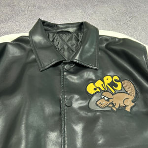 Vestes Letterman Varsity personnalisées pour hommes grande taille avec logo brodé col montant style High Street pour l'hiver - Product Image 3