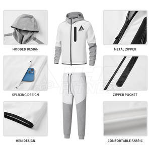 Ensembles de survêtement à motif solide pour hommes 100% coton Matériau durable Confortable Hiver Respirant Élégant - Product Image 4