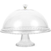 Support à gâteau en verre avec dôme offrant une stabilité pour les gâteaux à plusieurs étages et les garnitures décoratives