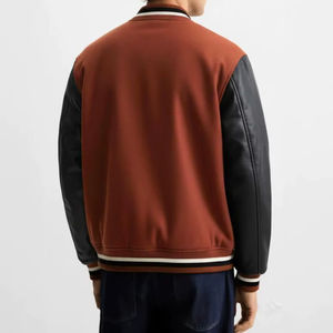 Diamond Lattice V-neck Zipper Puffer Varsity <b>Jacket</b> for <b>Men</b> Plain Dyed Coated Casual Winter <b>Woolen</b> Custom Logo <b>Jacket</b> For <b>Men</b> - Product Image 3