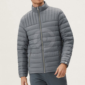 Veste matelassée pour homme d'hiver en gros, col montant, logo sur le devant, couleurs et tailles personnalisables, haute qualité, écologique - Product Image 3