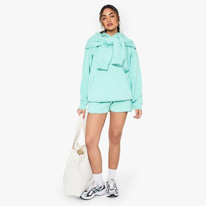 <b>Winter</b> New Arrival Customizable Loose Zip Front Hoodie Sweatshirt Women Long Sleeve <b>Tight</b> Waist Design Breathable Quick Dry - Product Image 4