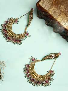 ต่างหูลวดลายนก Kundan ที่สง่างามเครื่องประดับอินเดียแบบดั้งเดิมชุบทองที่สมบูรณ์แบบสำหรับชุดชาติพันธุ์การออกแบบใหม่ในโอกาสเทศกาล - Product Image 5