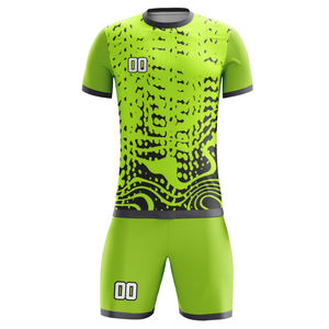 Ventes en gros de maillots de football pour hommes en polyester 100% personnalisés et bon marché, ensembles de maillots de football respirants, sublimation, service OEM pour adultes - Product Image 5