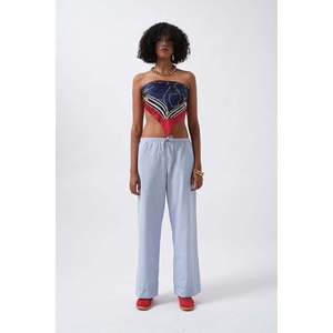 Pantalones con elástico en la cintura - Azul - Azul - Product Image 2