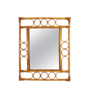 Handcrafted natural <b>Vintage</b> rattan wall decor <b>mirror</b> wall decor <b>mirrors</b> for walls wholesale price from Vietnam artisans - Product Image 3