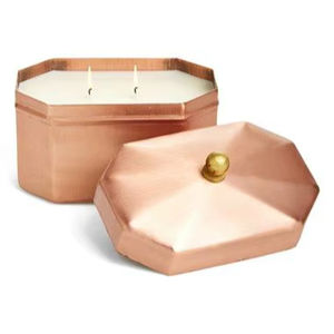 โถเทียนโลหะรูปทรงกลมพร้อมการแกะสลักทางศิลปะทำให้มีรูปลักษณ์ที่สวยงามและแสงเทียนนุ่ม - Product Image 1