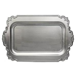 Bandeja de servicio de metal de alta calidad para utensilios de cocina y bandeja de comida decorativa moderna de mesa para restaurantes y uso doméstico a granel - Product Image 1