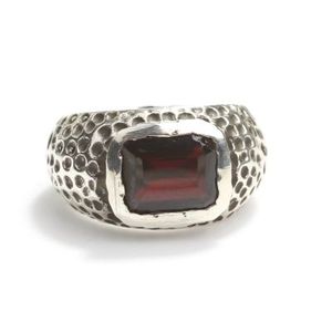 Bague rectangulaire pour homme en argent sterling 925 avec pierre grenat taille princesse, bijoux raffinés pour le quotidien, ornée de turquoise principale - Product Image 4