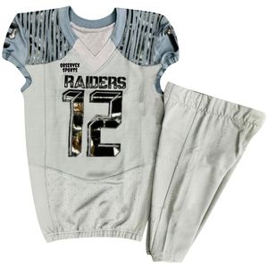 Jersey de fútbol americano con hombro en impresión de silicona Conjuntos de sublimación de uniforme de fútbol americano de gama alta Jersey y pantalón - Product Image 1