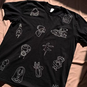 Camiseta personalizada de anime con bordado a mano de Totoro de Ghibli - Product Image 1