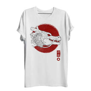 For <b>Dragon</b> <b>Ball</b> Shenron Red 100% Organic Cotton T-Shirt Loose Fit Jersey with Pattern Heavy 240 Grams Fitness T-Shirt - Product Image 1