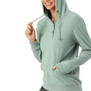 เสื้อสเวตเชิ้ตคอวีทรงหลวมแบบสวมใส่สบาย ระบายอากาศได้ดี ผลิตตามสั่ง แบรนด์ส่วนตัว สำหรับผู้หญิง เหมาะสำหรับฤดูใบไม้ร่วงและฤดูหนาว - Product Image 3