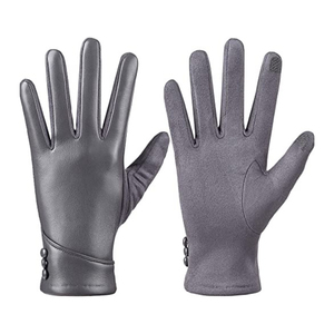 Nouveaux gants d'hiver en cuir pour femmes de haute qualité, personnalisés OEM, doublés de laine, pour les sports de plein air, coupe-vent, chauds, tendance, Pakistan - Product Image 5