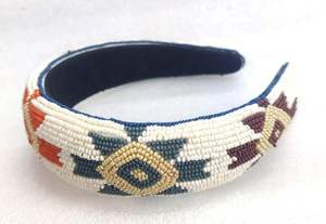 Elegante banda para el cabello con cuentas de semillas con diseño de cuentas hecho a mano para mujeres, banda para el cabello con cuentas coloridas completamente personalizada - Product Image 6