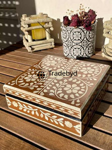 Elegante joyero hecho a mano con incrustaciones de hueso y fregona, organizador de regalo elegante, caja de almacenamiento decorativa Premium Tradebyd - Product Image 3