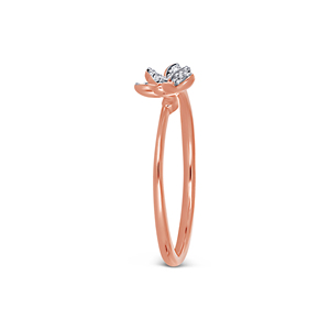 Anillo de Diamantes Love in Bloom, Anillo de Diamantes con Diseño Floral Premium para Mujer, Joyería Delicada de Oro Rosa para Uso Diario - Product Image 2