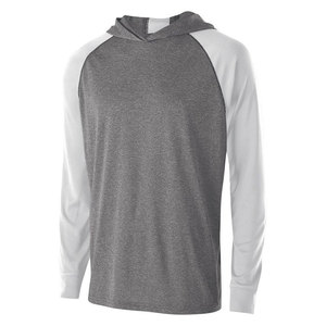 Camiseta con Capucha de Color Verde/Gris, Estilo Raglán, al por Mayor - Product Image 2