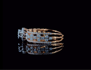 Bague de fiançailles en diamant de laboratoire de 0,50 CTW, certifiée SGL, or massif 14 carats, design multi rangs - Product Image 2