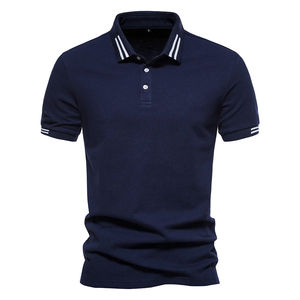 Polo estampado para hombre, polos clásicos de algodón y poliéster, camiseta Unisex de alta calidad, camiseta Polo de 230gsm en blanco de Color sólido - Product Image 6