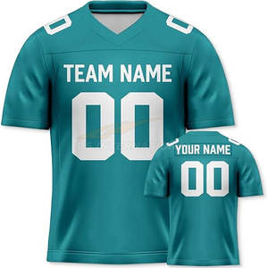 Camiseta de fútbol americano personalizada para hombre, venta al por mayor, malla transpirable, poliéster de secado rápido, talla grande, bordado cosido - Product Image 1