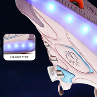 Chaussures à roulettes LED pour enfants Roues détachables Chaussures à roulettes lumineuses Chaussures à roulettes à propulsion Chaussures à roulettes à propulsion avec 4 roues LED