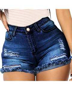 Women's Summer Trendy <b>Stretchy</b> Casual Denim Shorts with <b>Ripped</b> Frayed Hem New Custom <b>Jean</b> Shorts Patterned Jorts for Men - Product Image 3