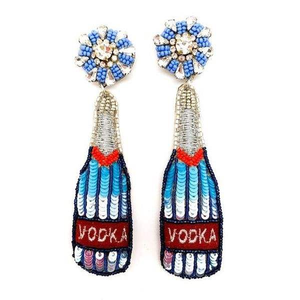 Pendientes Allie VODKA con Cuentas Bordadas a Mano, Diseño Único, Elegante, Lujoso y Hermoso - Product Image 1