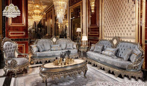 Conjunto de sofás de estilo antiguo indio para sala de estar, conjunto de sofás tallados de madera maciza europea de 7 plazas - Product Image 6