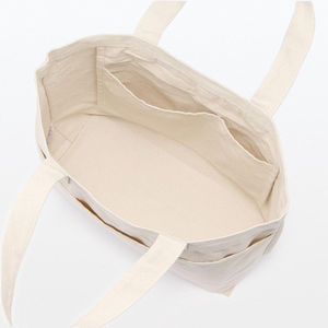 Grand sac fourre-tout, petit sac fourre-tout en toile, sac en toile de coton personnalisé pour femmes avec logo imprimé personnalisé - Product Image 3