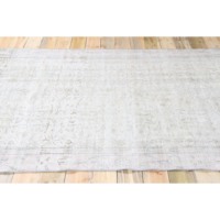 Tapis vintage turc écologique avec envers en latex et franges, 5,2x8 pieds, vert, grand tapis en laine patchwork