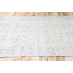 Tapis vintage turc écologique avec envers en latex et franges, 5,2x8 pieds, vert, grand tapis en laine patchwork - Product Image 3