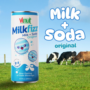 Marque privée 250ml Milkfizz Original VINUT Échantillon gratuit Boissons diététiques fraîchement pressées et réfrigérées OEM/ODM Usine vietnamienne en conserve - Product Image 3