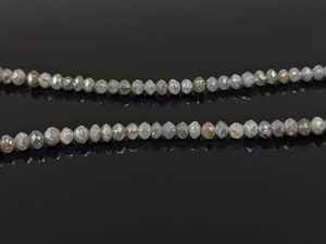 Perle de pierre naturelle de diamant gris pour la fabrication de bijoux faits à la main en gros de haute qualité Long brin à facettes pierre de rondelle en gros - Product Image 2