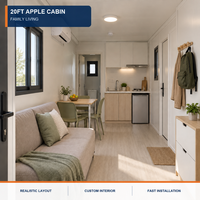 Maison préfabriquée de luxe de 20 pieds, type Apple Pod House, entièrement meublée, avec structure en acier, pour villa de vacances et hôtel boutique