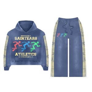 Conjunto Deportivo Informal Unisex Personalizable, Sudadera con Capucha y Cremallera Completa y Pantalones Anchos con Estampado Gráfico Premium, 100% Algodón - Product Image 1