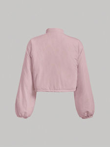 Chaqueta de Invierno para Mujer, Impermeable, Transpirable, Ecológica, Informal, Deportiva, Tipo Bomber, de Poliéster, Talla Grande, con Cierre - Product Image 3