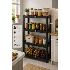 4-Tier Multipurpose Organizer Rack for Bathroom Kitchen Balcony Cabinet <b>Shelf</b> with Pantry Storage for Storage <b>Shelves</b> & <b>Units</b> - Product Image 5